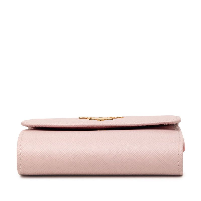 Prada Trifold Wallet Pink Saffiano Leather — view 3
