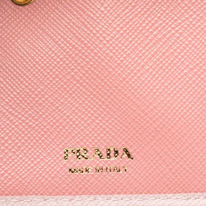 Prada Trifold Wallet Pink Saffiano Leather — view 6