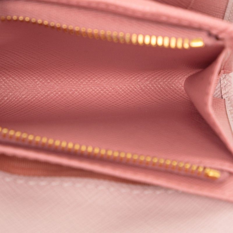 Prada Trifold Wallet Pink Saffiano Leather — view 5