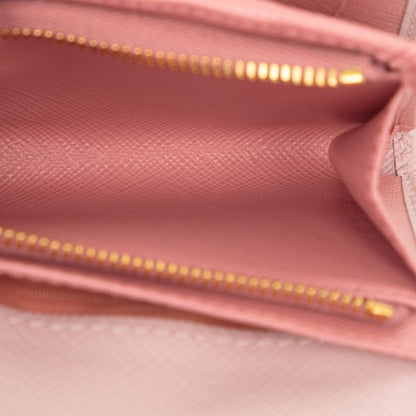 Prada Trifold Wallet Pink Saffiano Leather — view 5