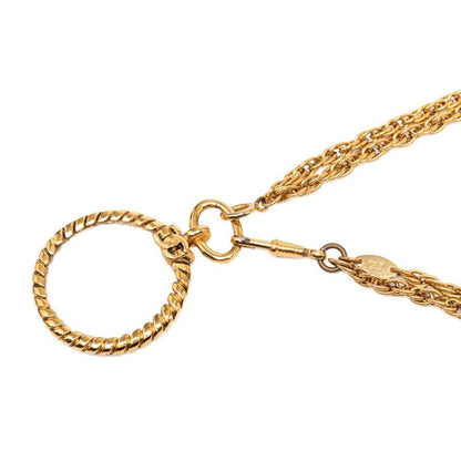 Chanel Vintage Loupe Necklace Double Strand Gold Plated