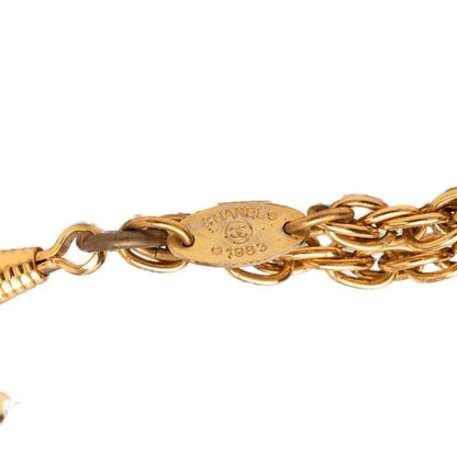 Chanel Vintage Loupe Necklace Double Strand Gold Plated — view 6