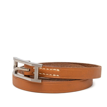Hermes Hapi Double Tour Bracelet 5 Rows Brown Leather — view 2
