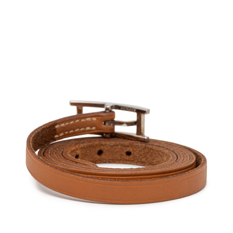 Hermes Hapi Double Tour Bracelet 5 Rows Brown Leather — view 3