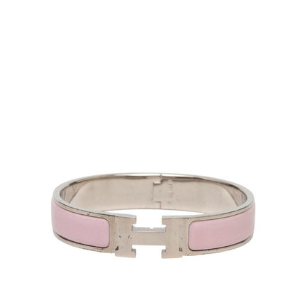 Hermes Click PM Bracelet Silver Pink Metal Enamel