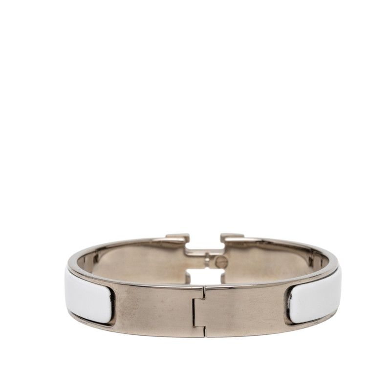Hermes Click PM Bracelet Silver White Metal Enamel — view 3