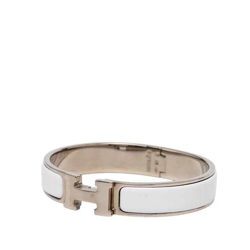Hermes Click PM Bracelet Silver White Metal Enamel — view 2