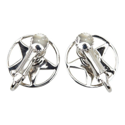 Dior Logo Star Motif Earrings Silver Orange Metal — view 3