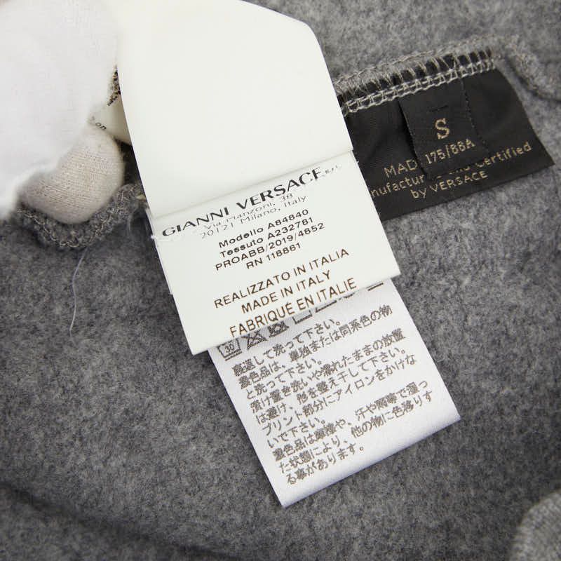 Versace Medusa Logo S Gray Multicolor Cotton Hoodie — view 9
