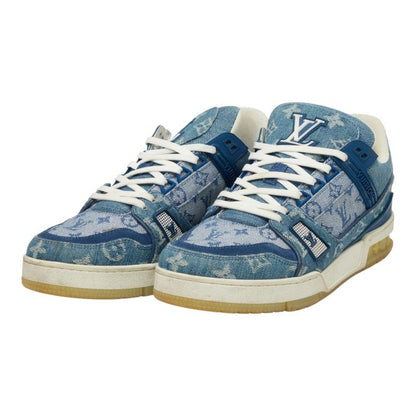 Louis Vuitton LV Trainer Line Sneakers 6.5 Indigo Blue Denim