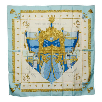 Hermes Carre 90 Vue du Carrosse de la Galere la Reale Queen Coronation Scarf