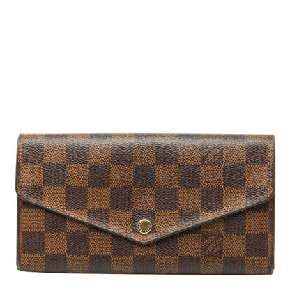 Louis Vuitton Damier Portefeuille Sarah Wallet Brown Leather