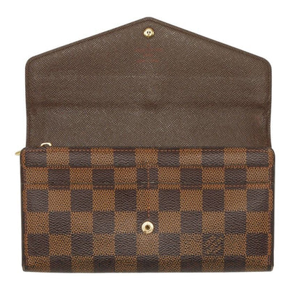 Louis Vuitton Damier Portefeuille Sarah Wallet Brown Leather — view 6