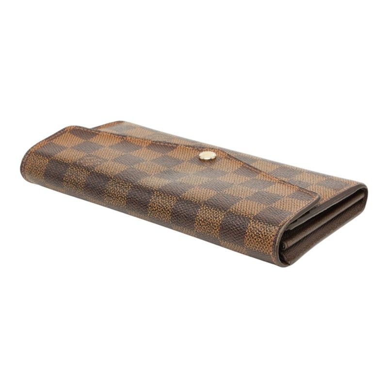 Louis Vuitton Damier Portefeuille Sarah Wallet Brown Leather — view 5