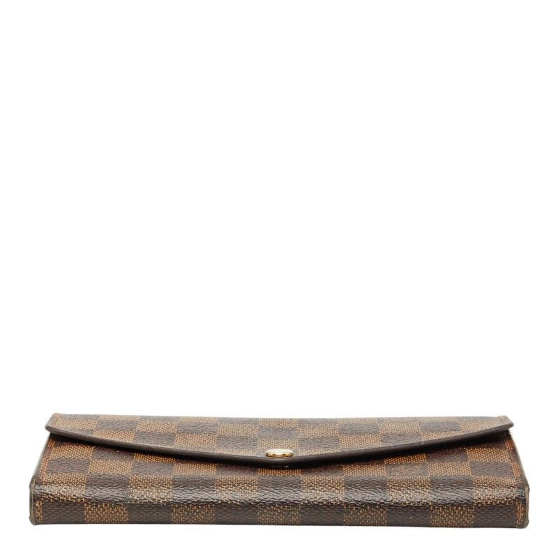Louis Vuitton Damier Portefeuille Sarah Wallet Brown Leather — view 3