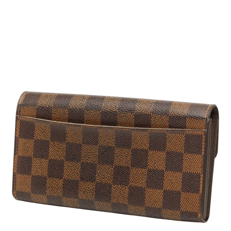 Louis Vuitton Damier Portefeuille Sarah Wallet Brown Leather — view 2