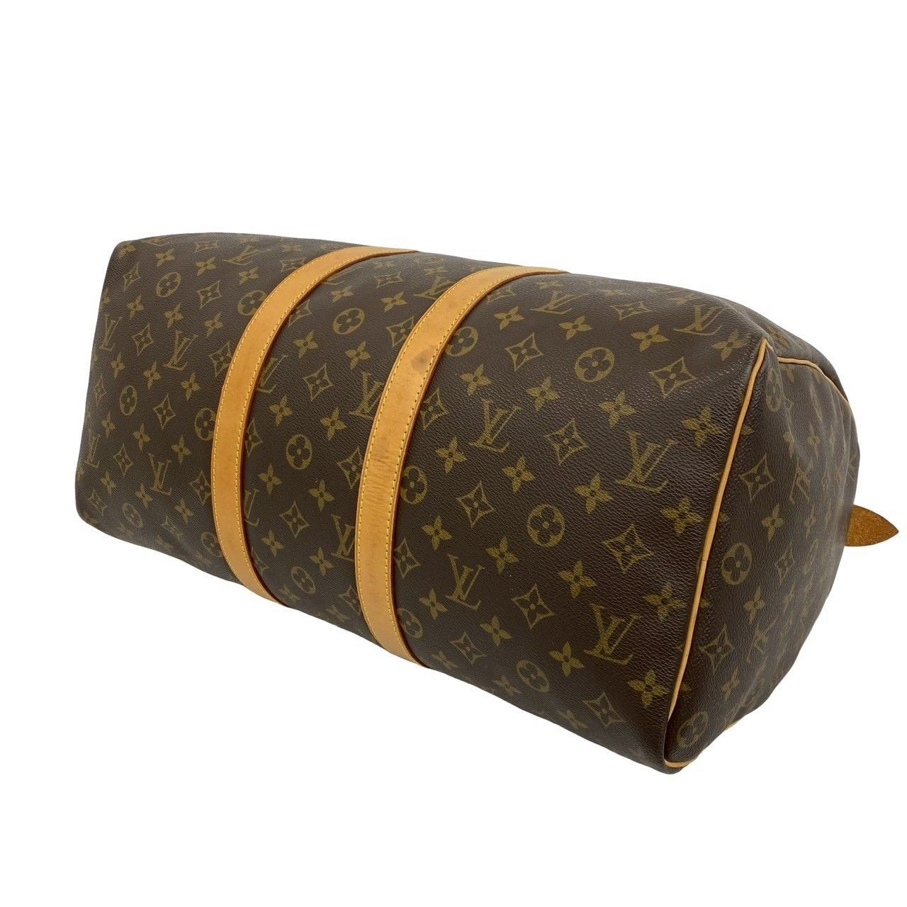 Louis Vuitton Vintage Keepall 45 Monogram Leather Boston Bag Brown — view 8