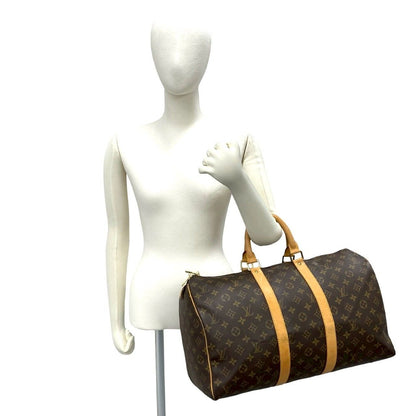 Louis Vuitton Vintage Keepall 45 Monogram Leather Boston Bag Brown — view 2