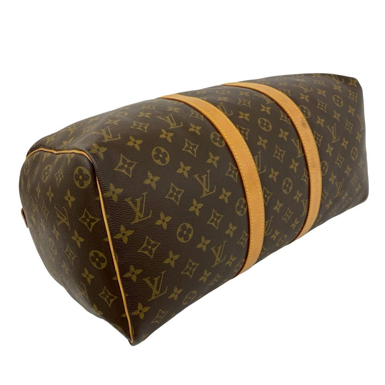 Louis Vuitton Vintage Keepall 45 Monogram Leather Boston Bag Brown — view 7