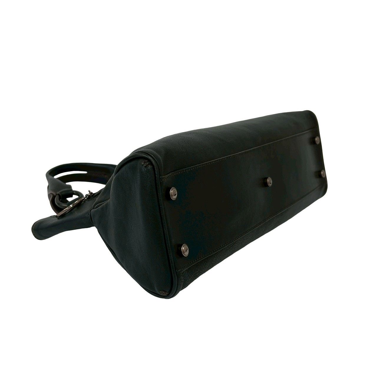 Cartier Marcello Perforated Leather Tote Mini Boston Bag Black — view 7
