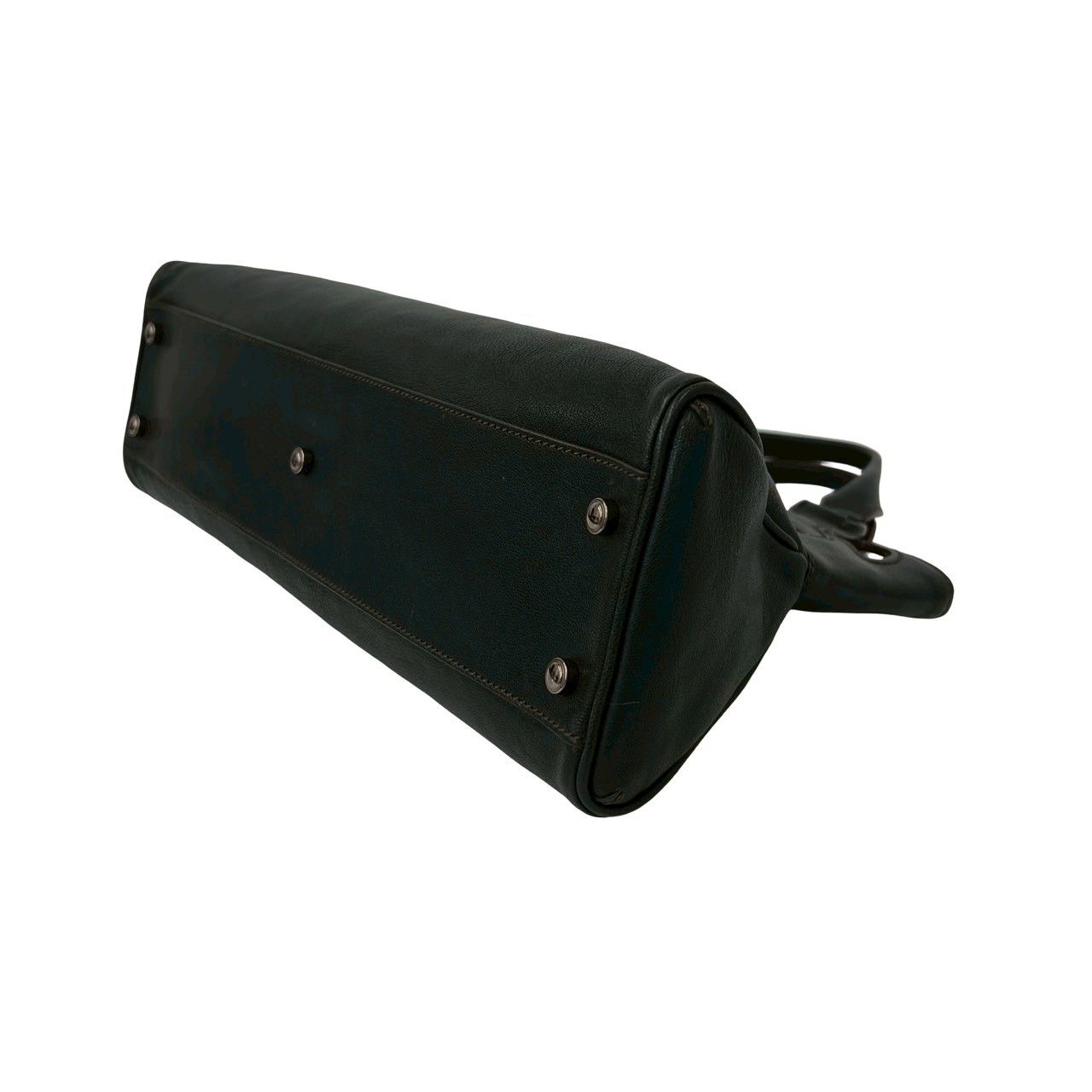 Cartier Marcello Perforated Leather Tote Mini Boston Bag Black — view 8