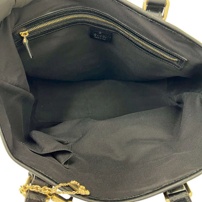 Gucci Sherry Line GG Logo Pattern Canvas Leather Tote Black Red Green — view 9