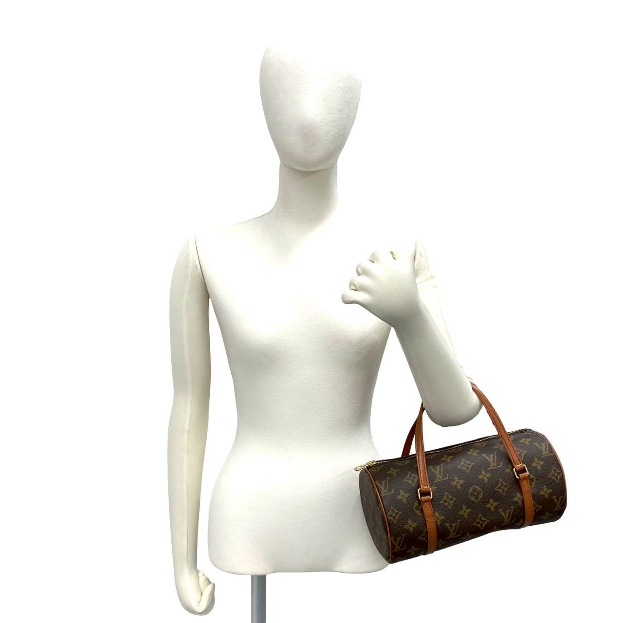Louis Vuitton Vintage Papillon 26 Monogram Leather Boston Bag Brown — view 2