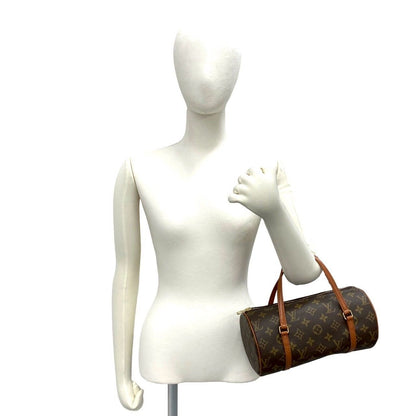 Louis Vuitton Vintage Papillon 26 Monogram Leather Boston Bag Brown — view 2