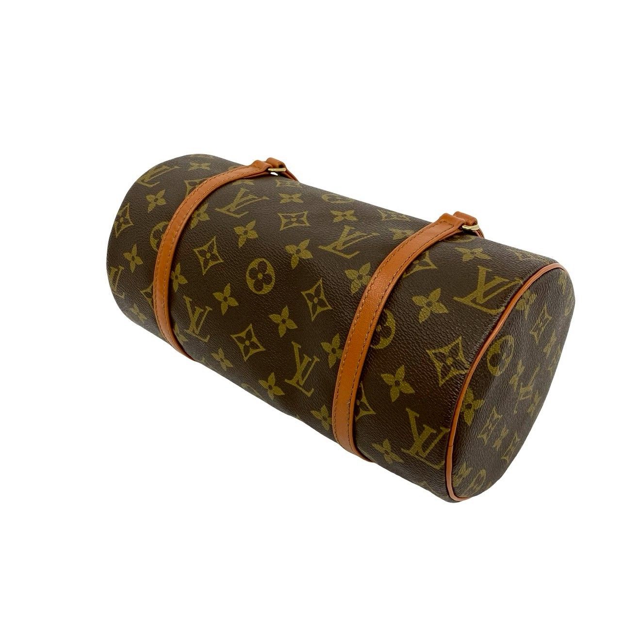Louis Vuitton Vintage Papillon 26 Monogram Leather Boston Bag Brown — view 8