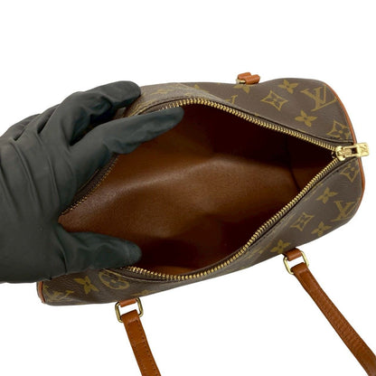 Louis Vuitton Vintage Papillon 26 Monogram Leather Boston Bag Brown — view 9