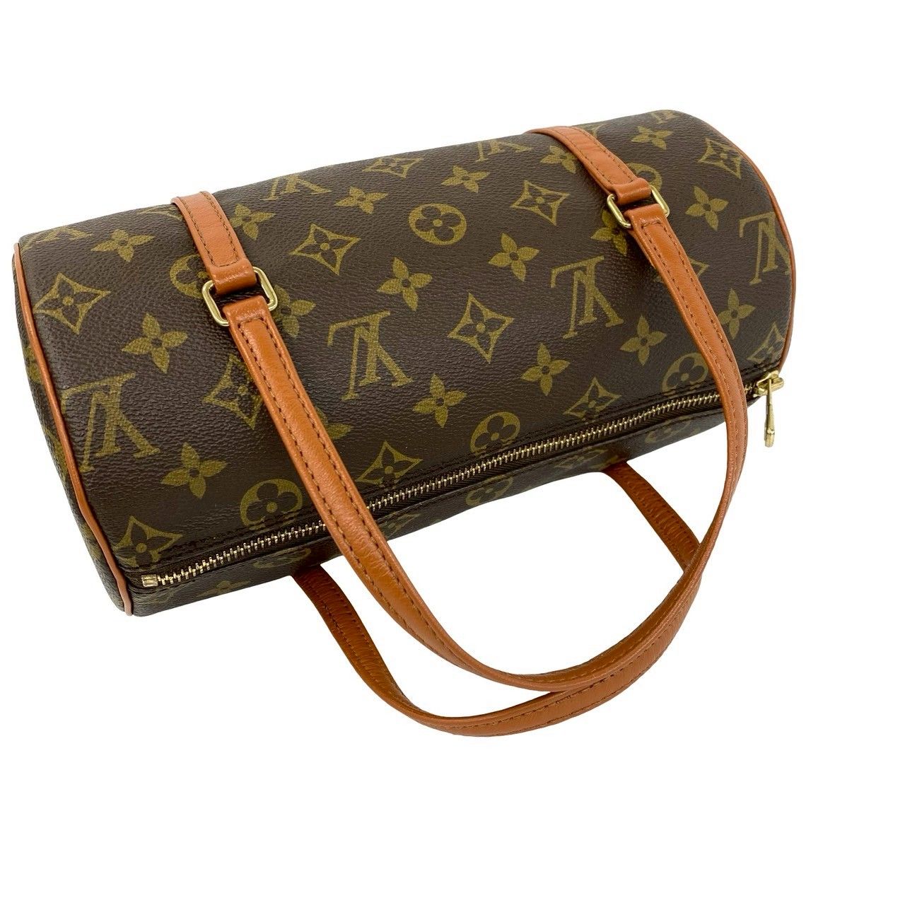 Louis Vuitton Vintage Papillon 26 Monogram Leather Boston Bag Brown — view 4