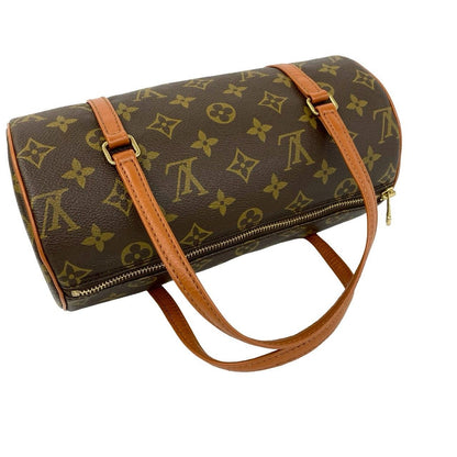 Louis Vuitton Vintage Papillon 26 Monogram Leather Boston Bag Brown — view 4