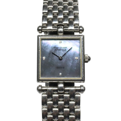 Van Cleef & Arpels Classic Square SS Black Shell Quartz Watch