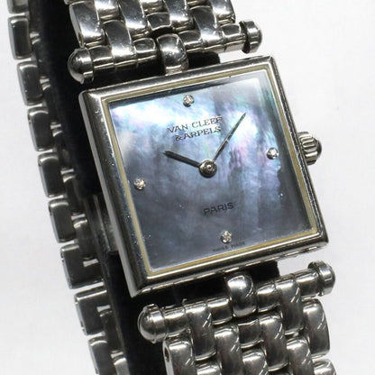 Van Cleef & Arpels Classic Square SS Black Shell Quartz Watch — view 3
