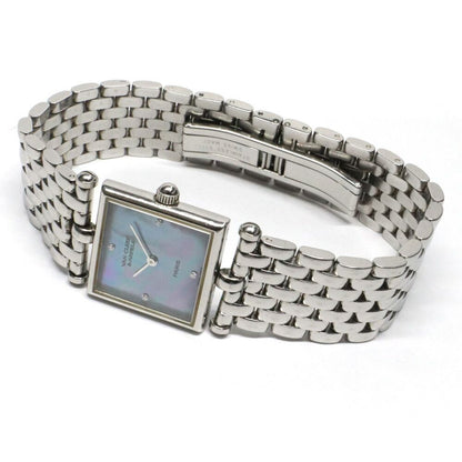 Van Cleef & Arpels Classic Square SS Black Shell Quartz Watch — view 5