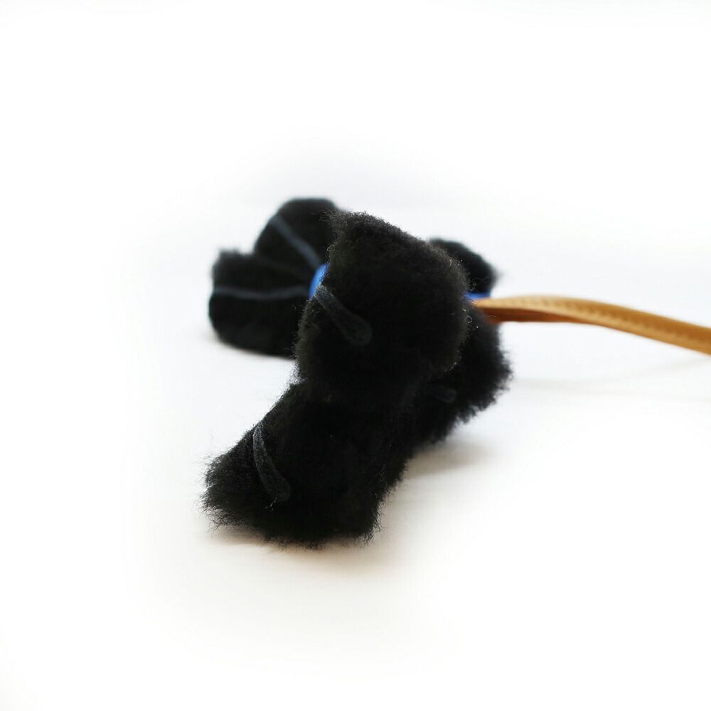 Hermes Heaven Buddy Charm Blue Hydra Sesame Noir Black Agneau Milo Shearling — view 7