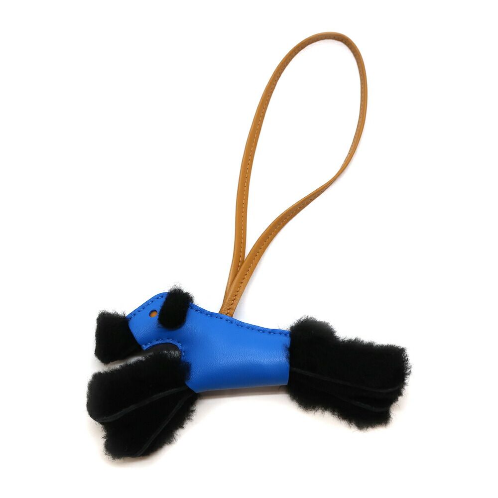 Hermes Heaven Buddy Charm Blue Hydra Sesame Noir Black Agneau Milo Shearling