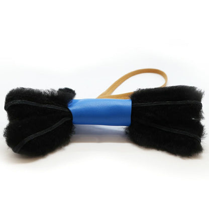 Hermes Heaven Buddy Charm Blue Hydra Sesame Noir Black Agneau Milo Shearling — view 6