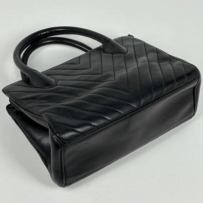 Chanel Stitch Handbag Blanc CC Logo Leather Black — view 2