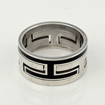 Hermes Mubouche Ring Logo 925 Sterling Silver Black — view 2