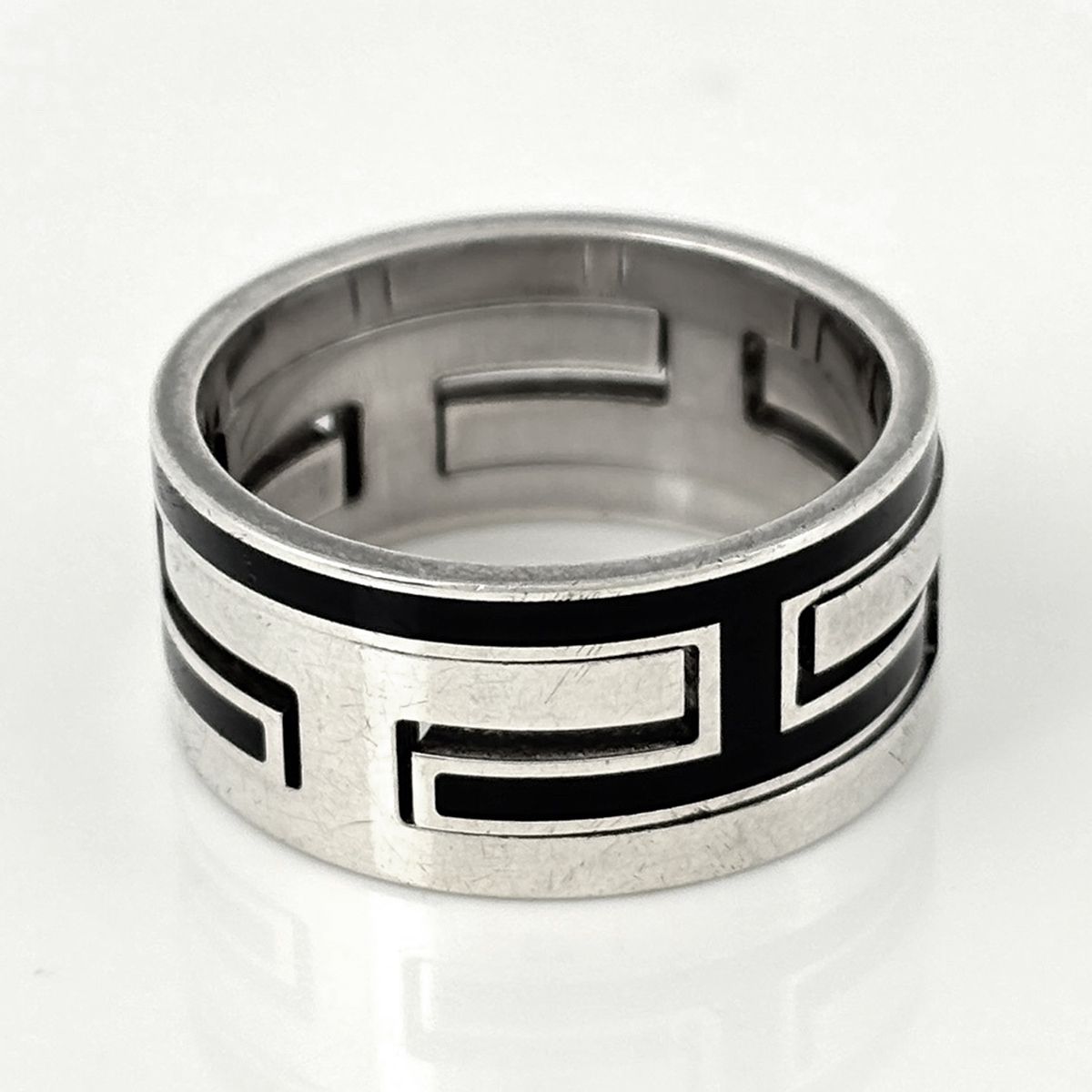 Hermes Mubouche Ring Logo 925 Sterling Silver Black — view 3