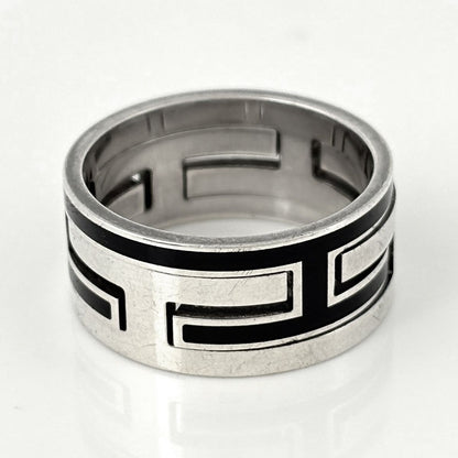 Hermes Mubouche Ring Logo 925 Sterling Silver Black — view 3