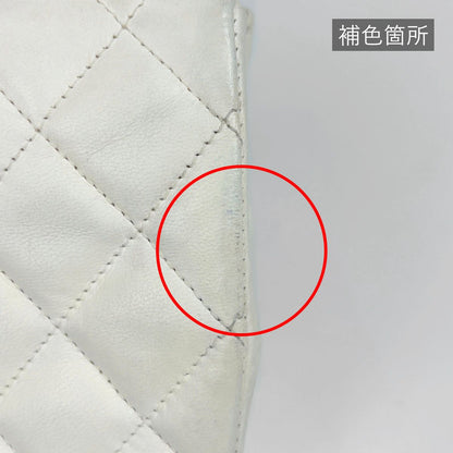 Chanel CC Logo Chain Shoulder Bag Leather White — view 6