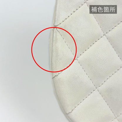 Chanel CC Logo Chain Shoulder Bag Leather White — view 7