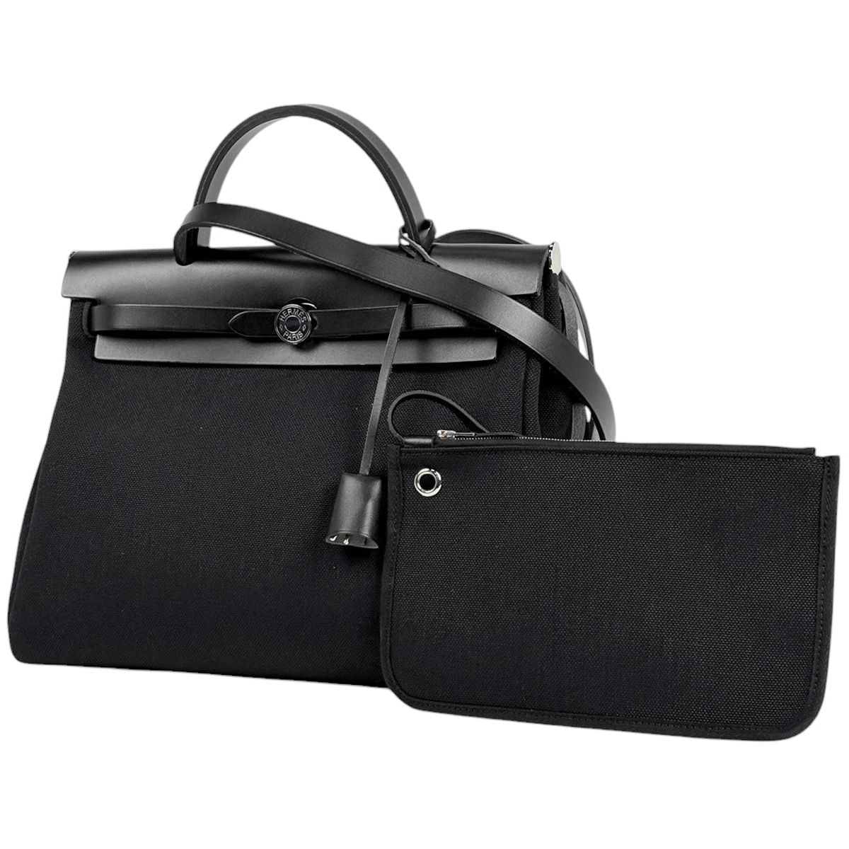 Hermes Herbag Zip PM 2-Way Handbag Leather Vache Hunter