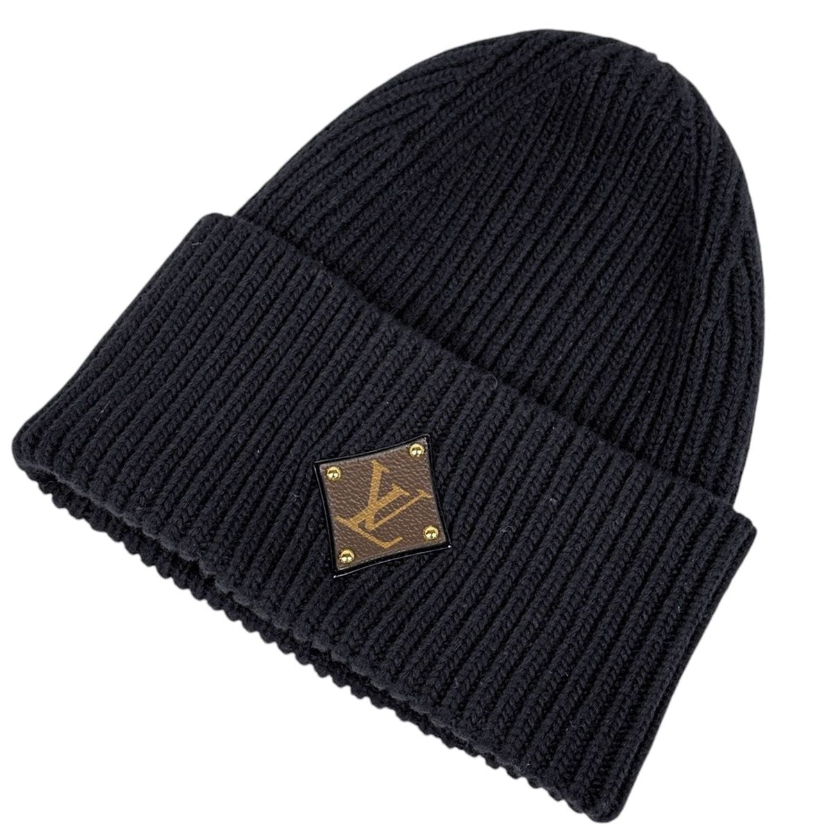 Louis Vuitton Bonnet LV Beanie Knit Cap Wool Noir