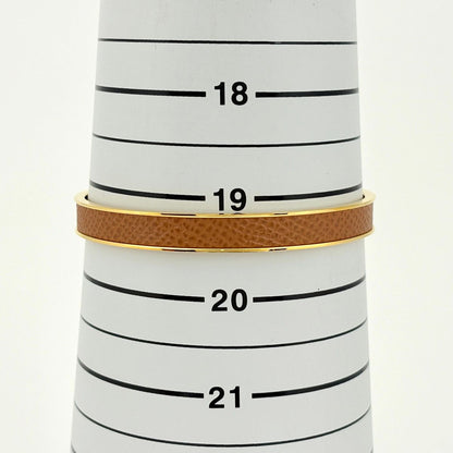Hermes Kelly Bangle Cadena Leather Gold Brown Bracelet — view 5