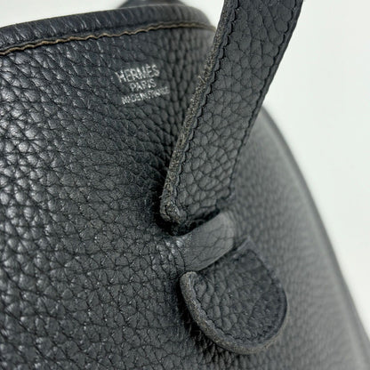 Hermes Evelyne 1 GM Perforated Logo Shoulder Bag Taurillon Clemence Black — view 5