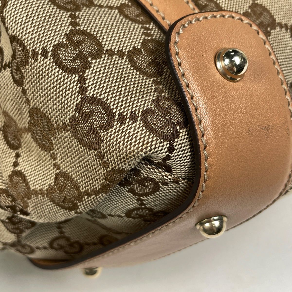 Gucci GG Pattern Tote Horsebit Canvas Brown — view 3
