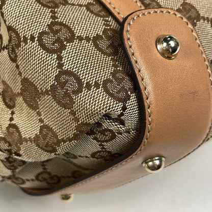 Gucci GG Pattern Tote Horsebit Canvas Brown — view 3